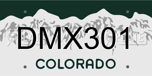 DMX301 Colorado License Plate