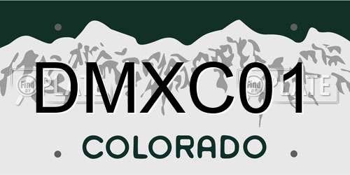 DMXC01 Colorado License Plate