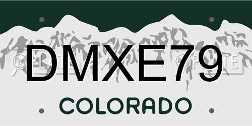 DMXE79 Colorado License Plate