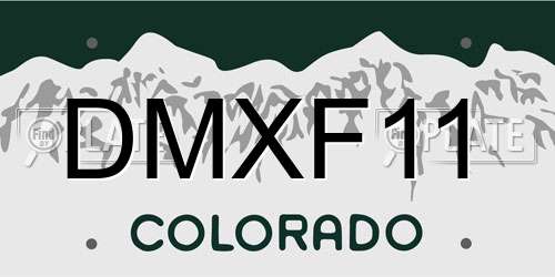 DMXF11 Colorado License Plate