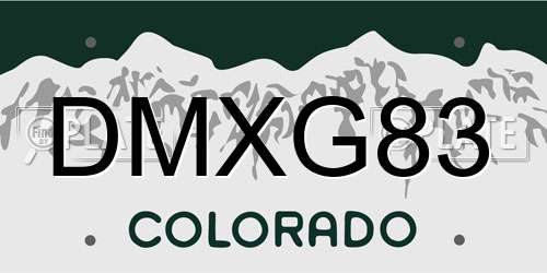 DMXG83 Colorado License Plate