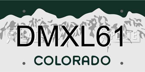 DMXL61 Colorado License Plate
