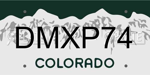 DMXP74 Colorado License Plate