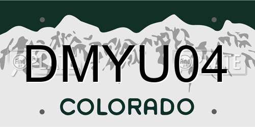 DMYU04 Colorado License Plate