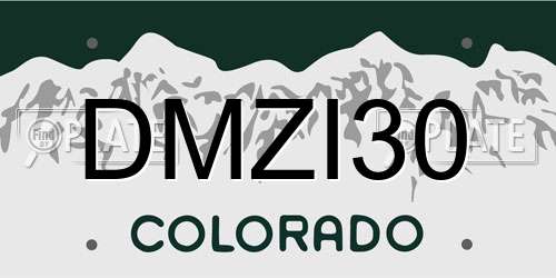 DMZI30 Colorado License Plate