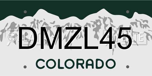 DMZL45 Colorado License Plate