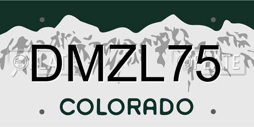 DMZL75 Colorado License Plate