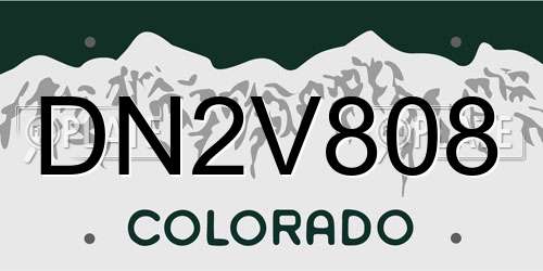 DN2V808 Colorado License Plate