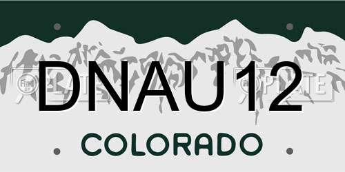 DNAU12 Colorado License Plate