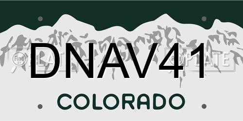 DNAV41 Colorado License Plate