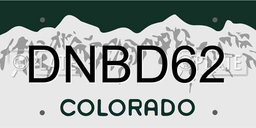 DNBD62 Colorado License Plate