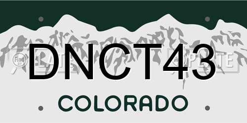 DNCT43 Colorado License Plate
