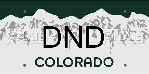 DND Colorado License Plate