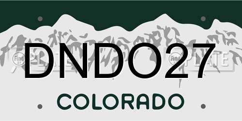 DNDO27 Colorado License Plate