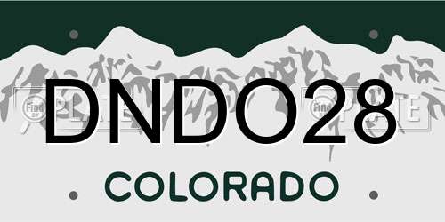 DNDO28 Colorado License Plate