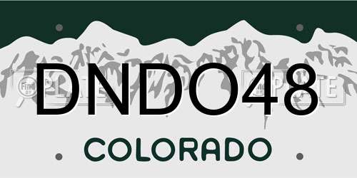 DNDO48 Colorado License Plate
