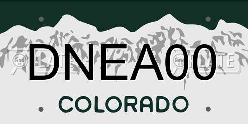 DNEA00 Colorado License Plate