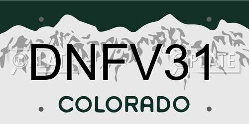 DNFV31 Colorado License Plate