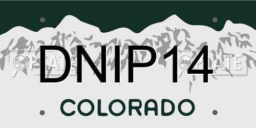 DNIP14 Colorado License Plate