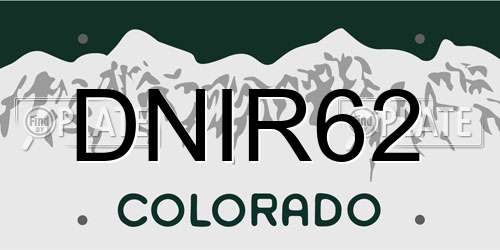 DNIR62 Colorado License Plate