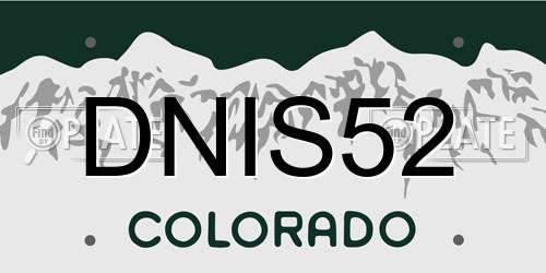 DNIS52 Colorado License Plate
