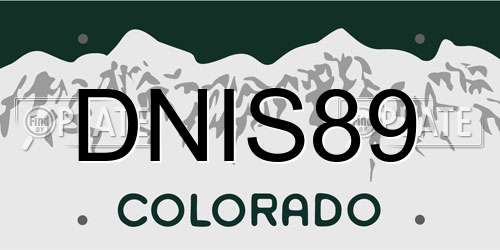 DNIS89 Colorado License Plate