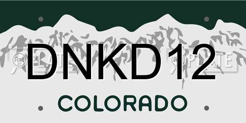 DNKD12 Colorado License Plate