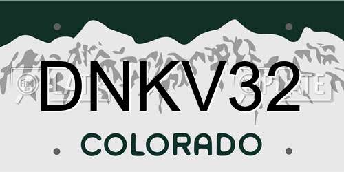 DNKV32 Colorado License Plate