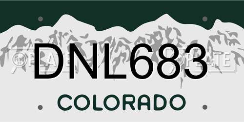 DNL683 Colorado License Plate