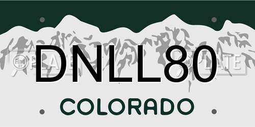 DNLL80 Colorado License Plate