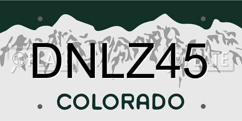 DNLZ45 Colorado License Plate