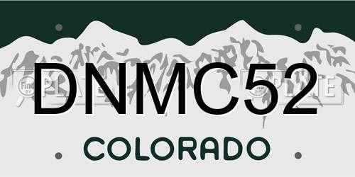 DNMC52 Colorado License Plate