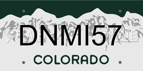DNMI57 Colorado License Plate