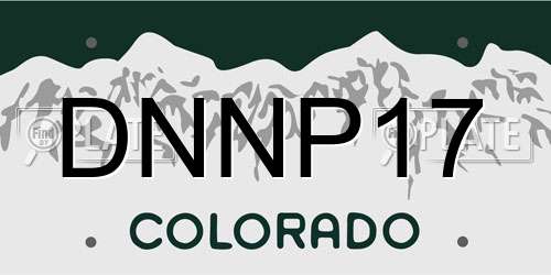 DNNP17 Colorado License Plate