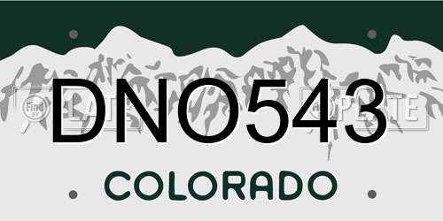 DNO543 Colorado License Plate