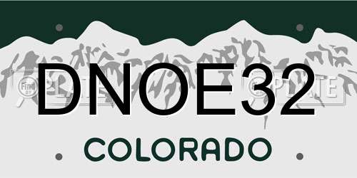 DNOE32 Colorado License Plate