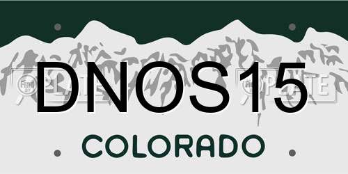 DNOS15 Colorado License Plate