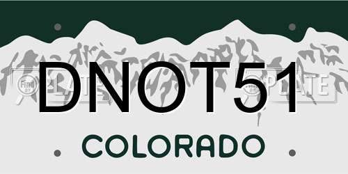 DNOT51 Colorado License Plate