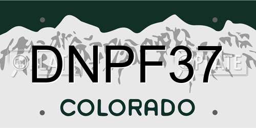 DNPF37 Colorado License Plate