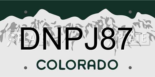 DNPJ87 Colorado License Plate