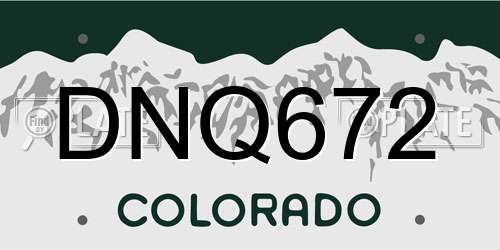 DNQ672 Colorado License Plate