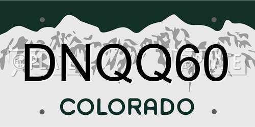 DNQQ60 Colorado License Plate