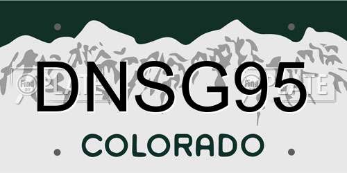 DNSG95 Colorado License Plate