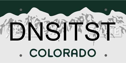 DNSITST Colorado License Plate
