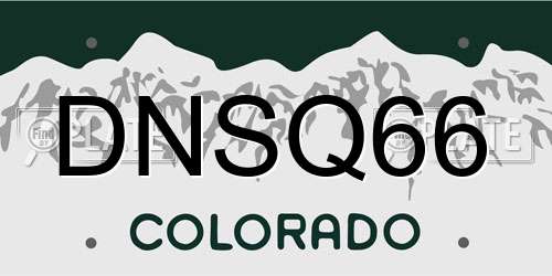 DNSQ66 Colorado License Plate