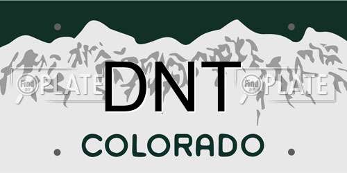 DNT Colorado License Plate