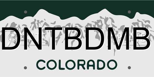 DNTBDMB Colorado License Plate