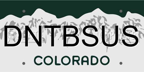 DNTBSUS Colorado License Plate