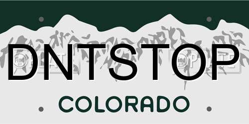 DNTSTOP Colorado License Plate