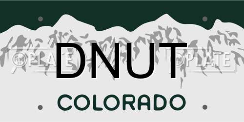 DNUT Colorado License Plate